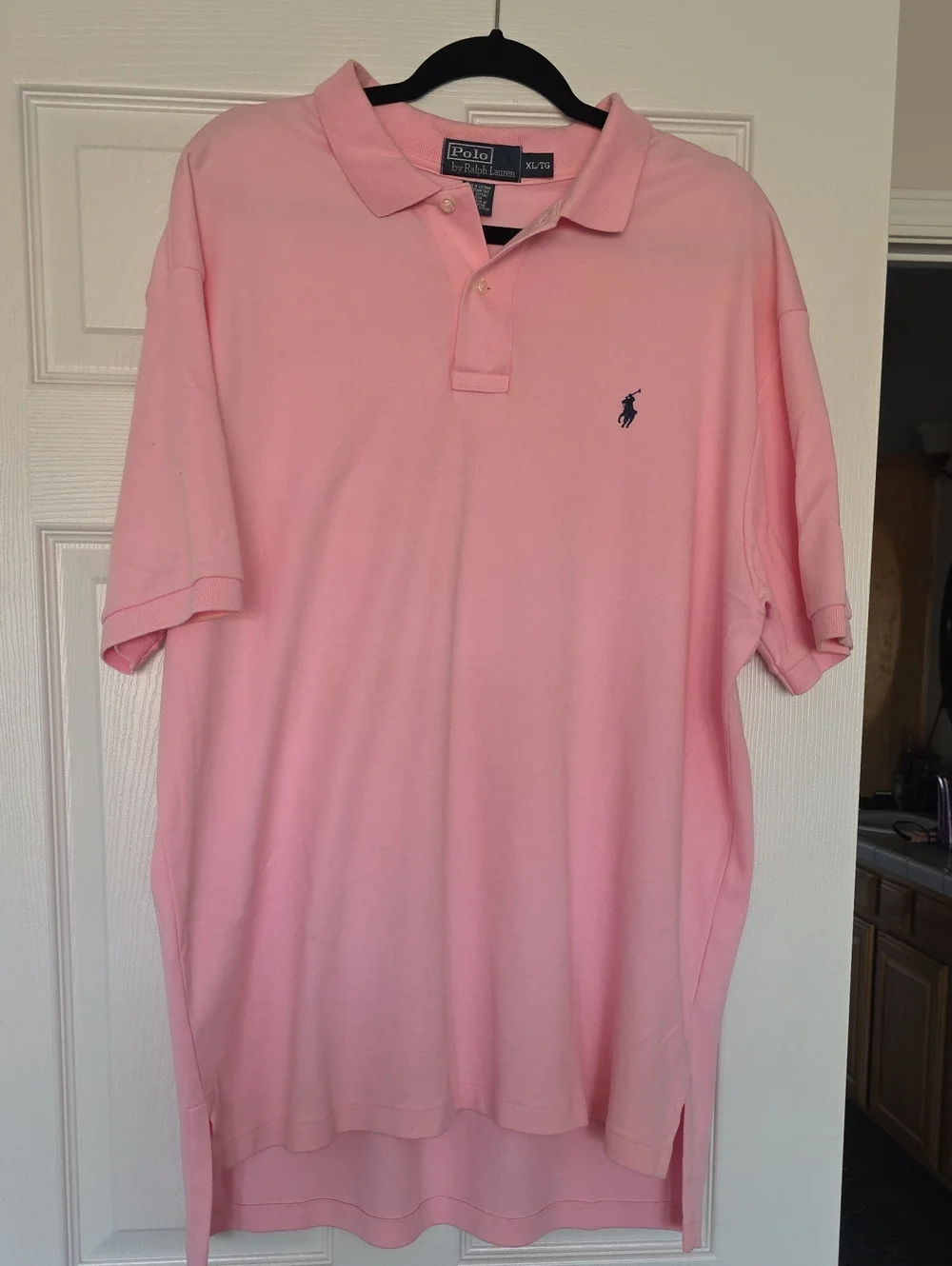Polo by Ralph Lauren Men’s Light Pink Polo with Navy Pony